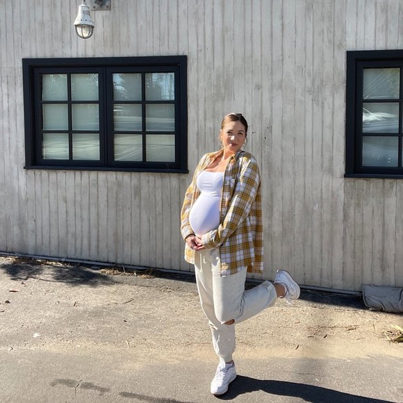 🖤3FOR30! Pinkblush Plaid Button Down Shirt in Tan and White - Picture 3 of 3